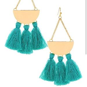 👻BOGO50%👻🆕🌿💚RUE 27: JADE Tassel Dangle Drop Earrings